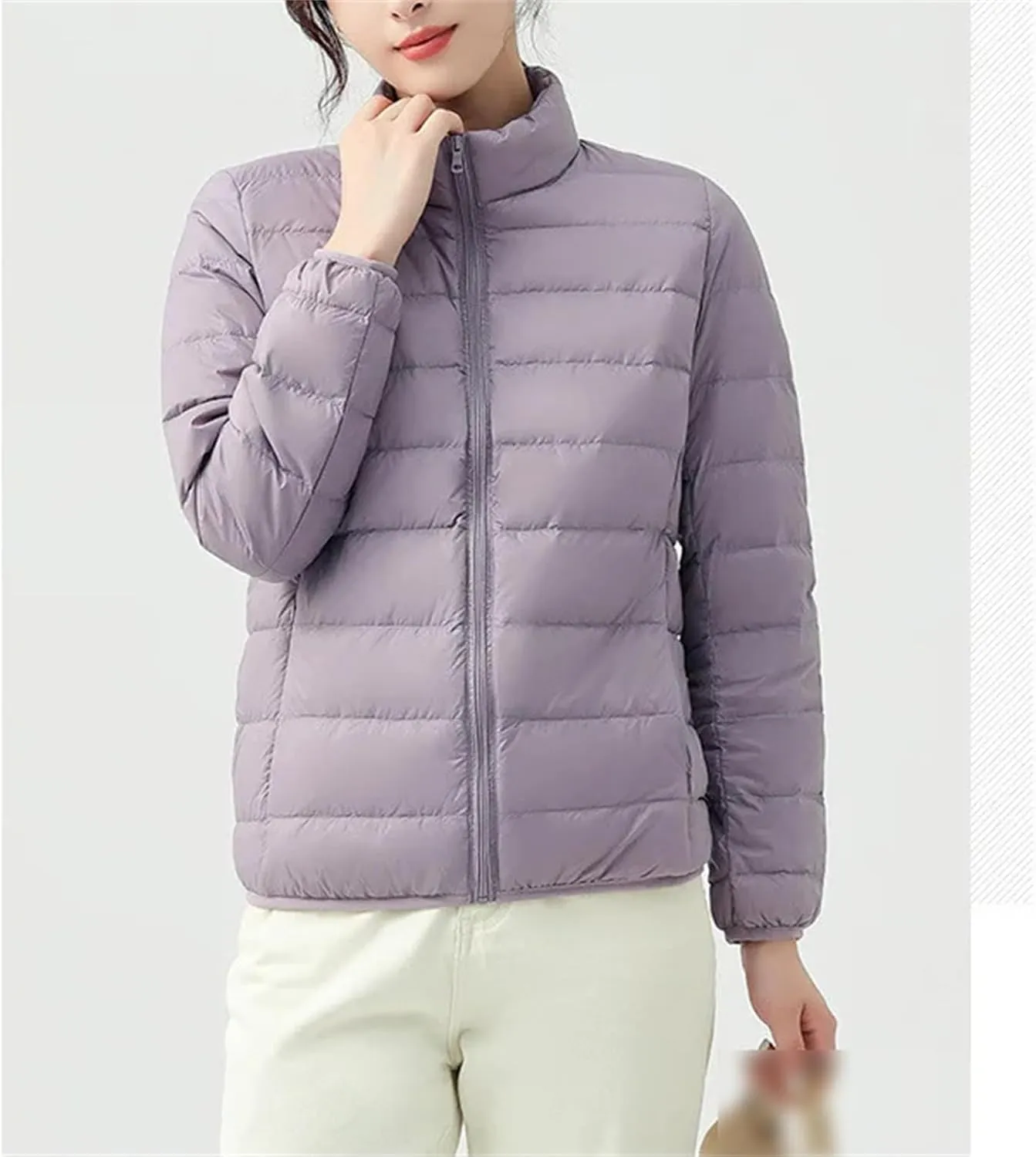 Autumn Winter Women Lightweight White Duck Down Jacket Parka Female Light Down Coat Warm Puffer Outwears Short Tops