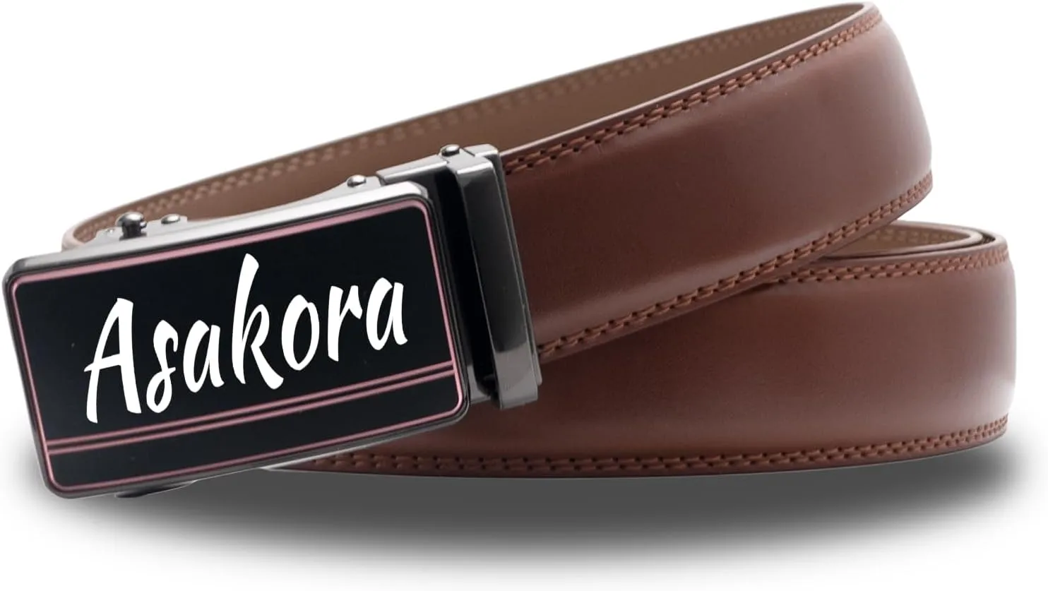 Custom Men's Belt,Personalized Engraved Name 1 3/8" Leather Ratchet Dress Belt,Customizable Fit,Elegant Gift Box
