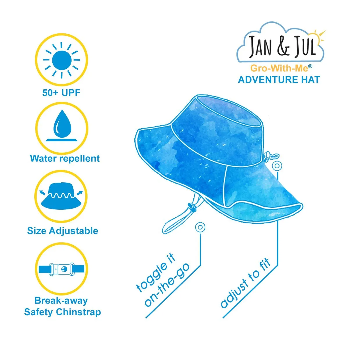 Jan & Jul Gro-with-me Aqua Dry Adventure Hat - Watermelon