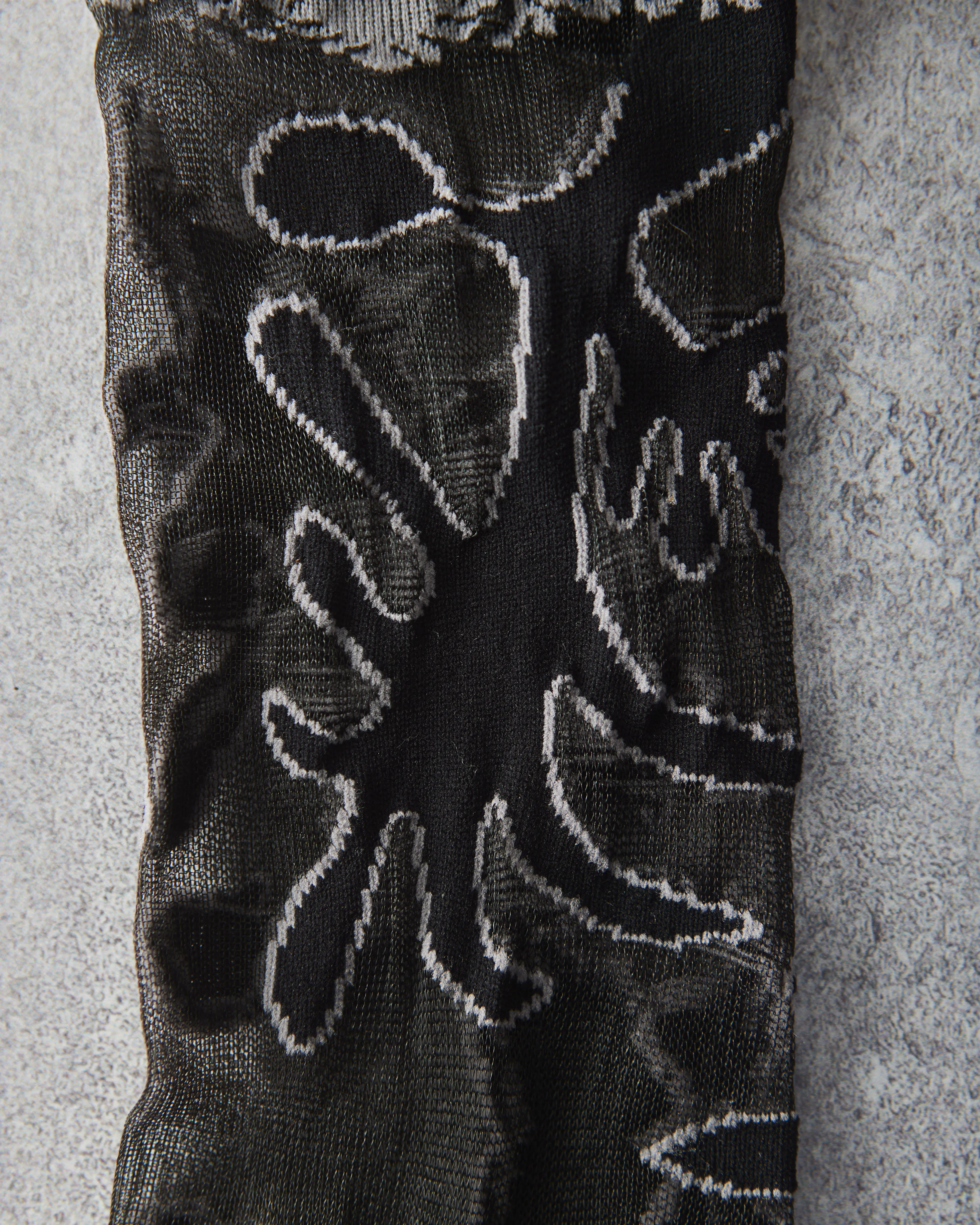 Kapital 168 Yarns Nazca Quilt See Through Socks, Black