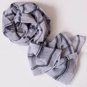 Laya Blue Block Printed Scarf