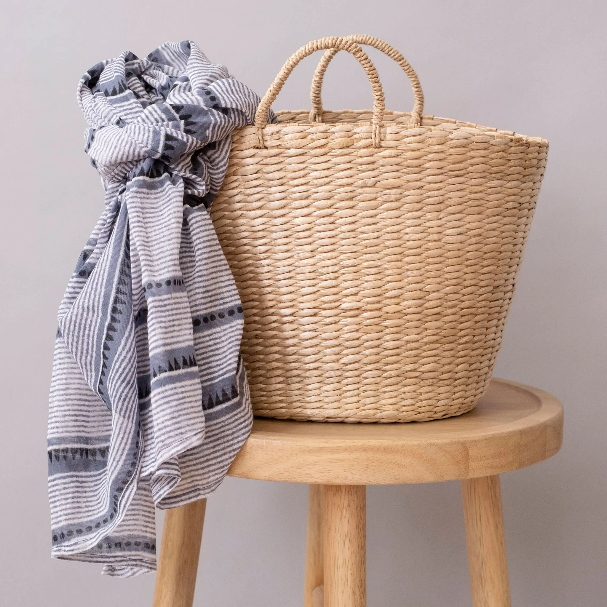 Laya Blue Block Printed Scarf