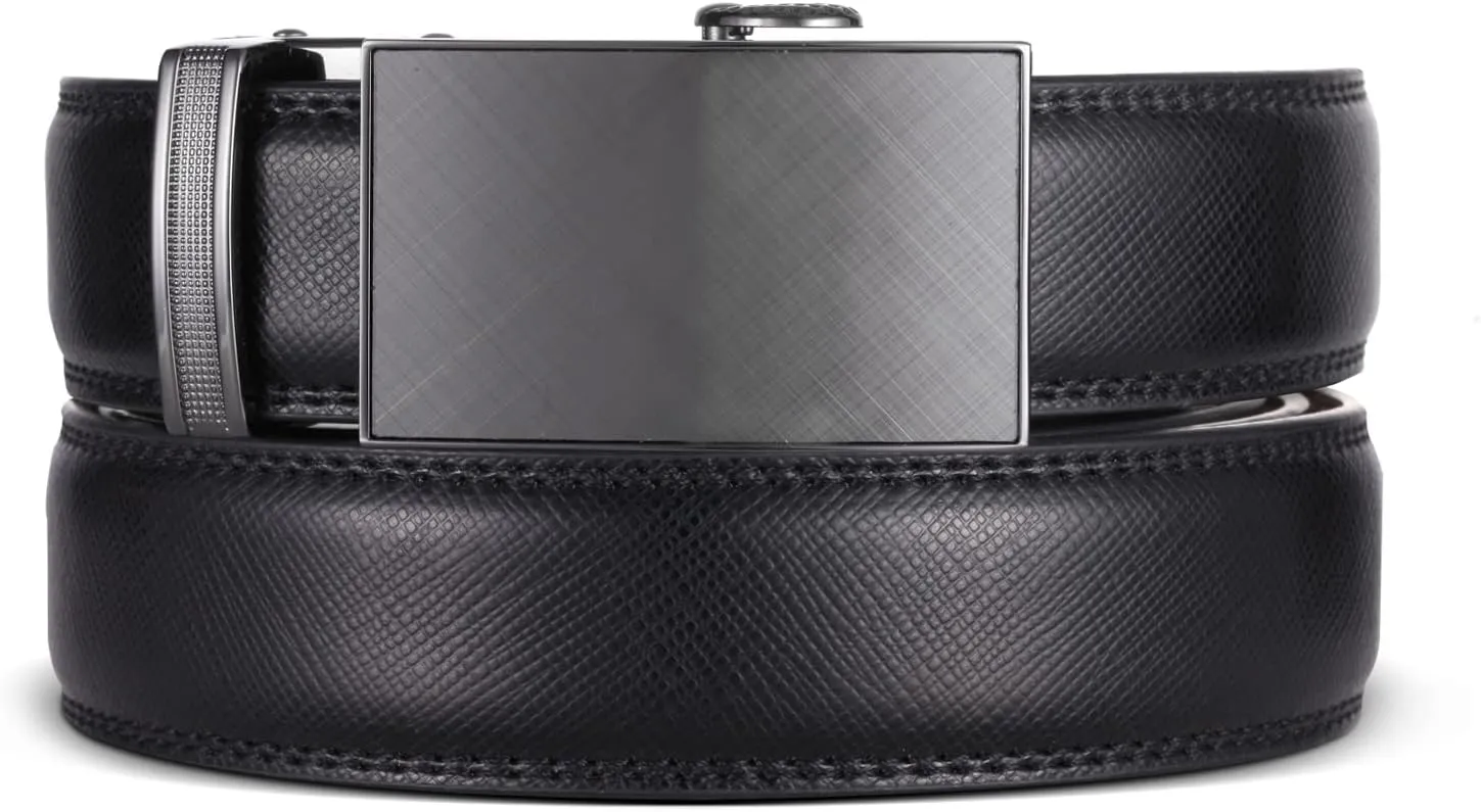 Marino Mens Genuine Leather Ratchet Dress Belt With Automatic Buckle, Enclosed in an Elegant Gift Box