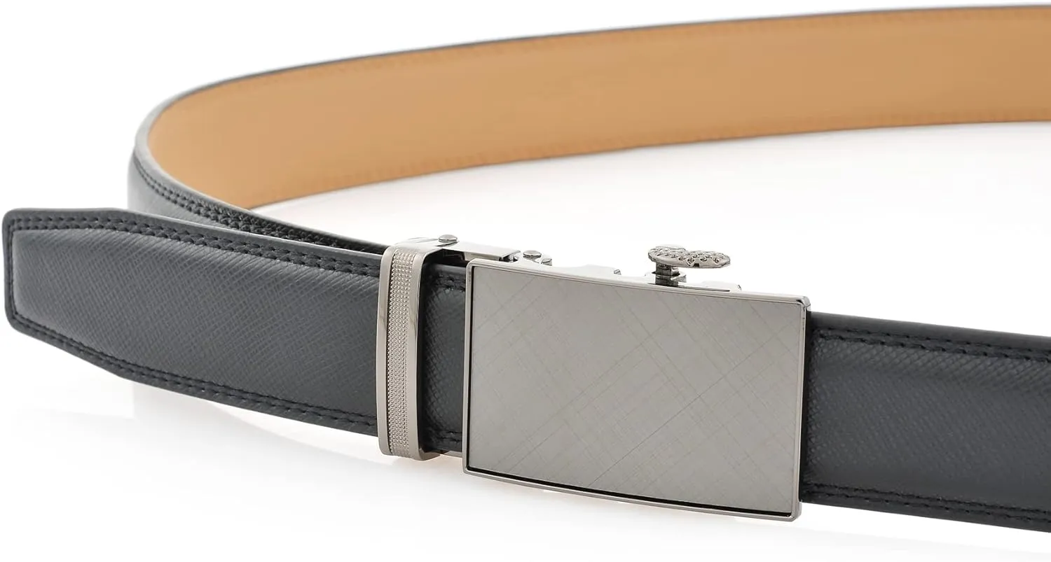Marino Mens Genuine Leather Ratchet Dress Belt With Automatic Buckle, Enclosed in an Elegant Gift Box