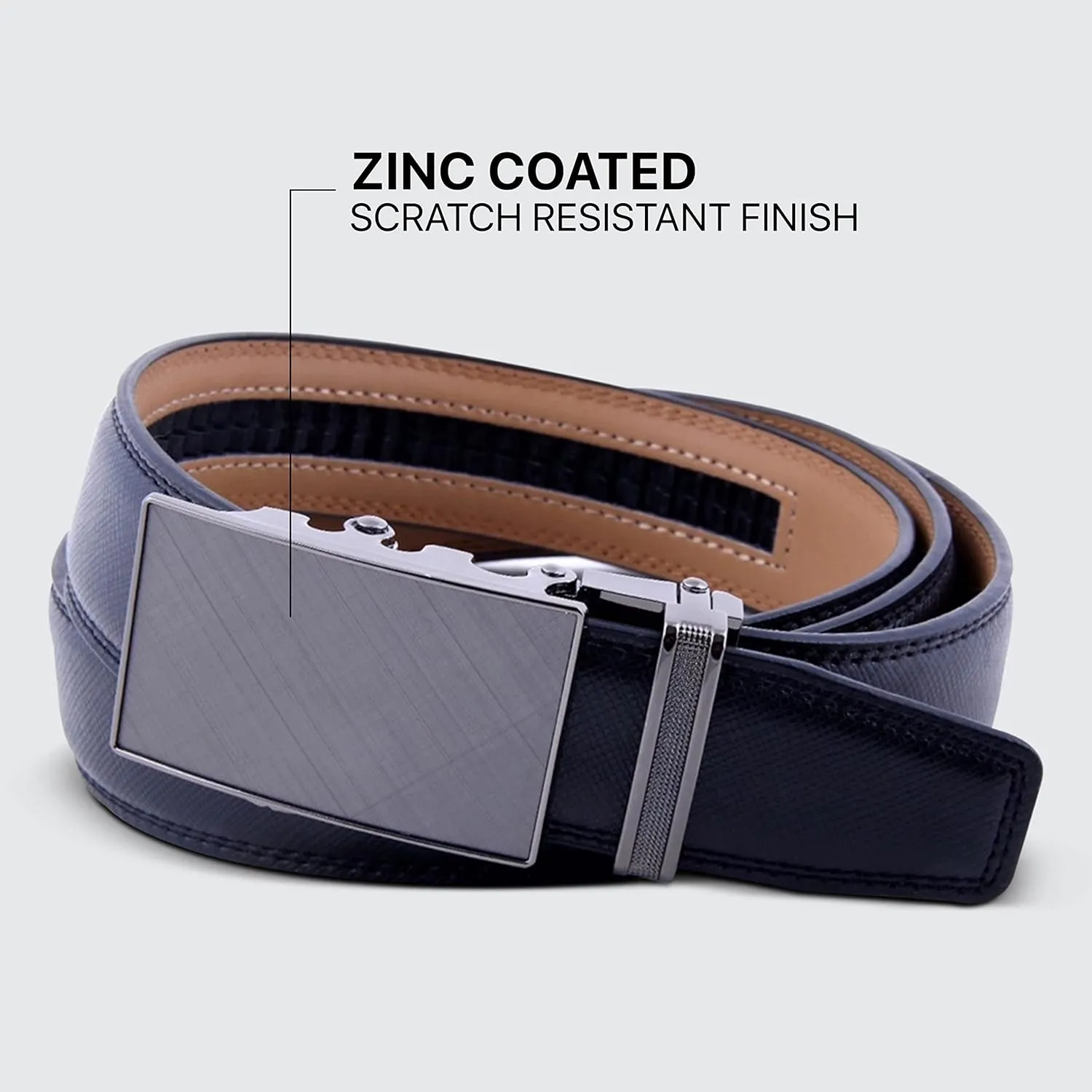 Marino Mens Genuine Leather Ratchet Dress Belt With Automatic Buckle, Enclosed in an Elegant Gift Box