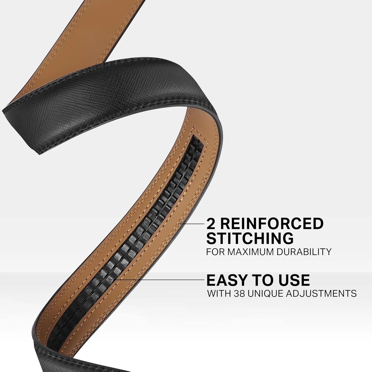 Marino Mens Genuine Leather Ratchet Dress Belt With Automatic Buckle, Enclosed in an Elegant Gift Box