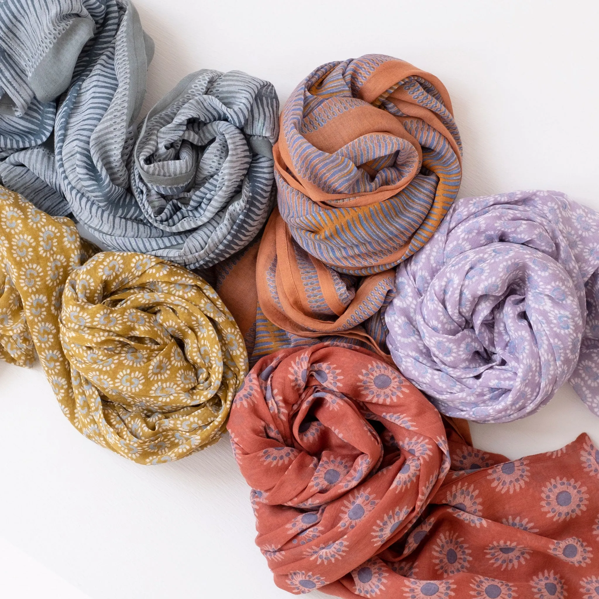 Marta Sage Block Printed Scarf