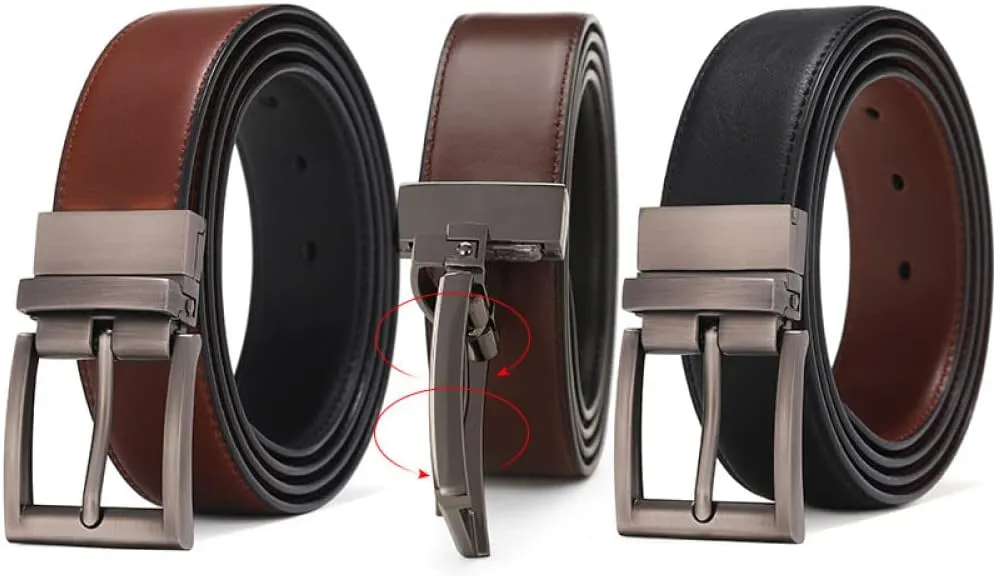 Men Reversible Casual Belt Man Genuine Leather Belt Male Strap Luxury Trouser Jeans Dress Belt For Men