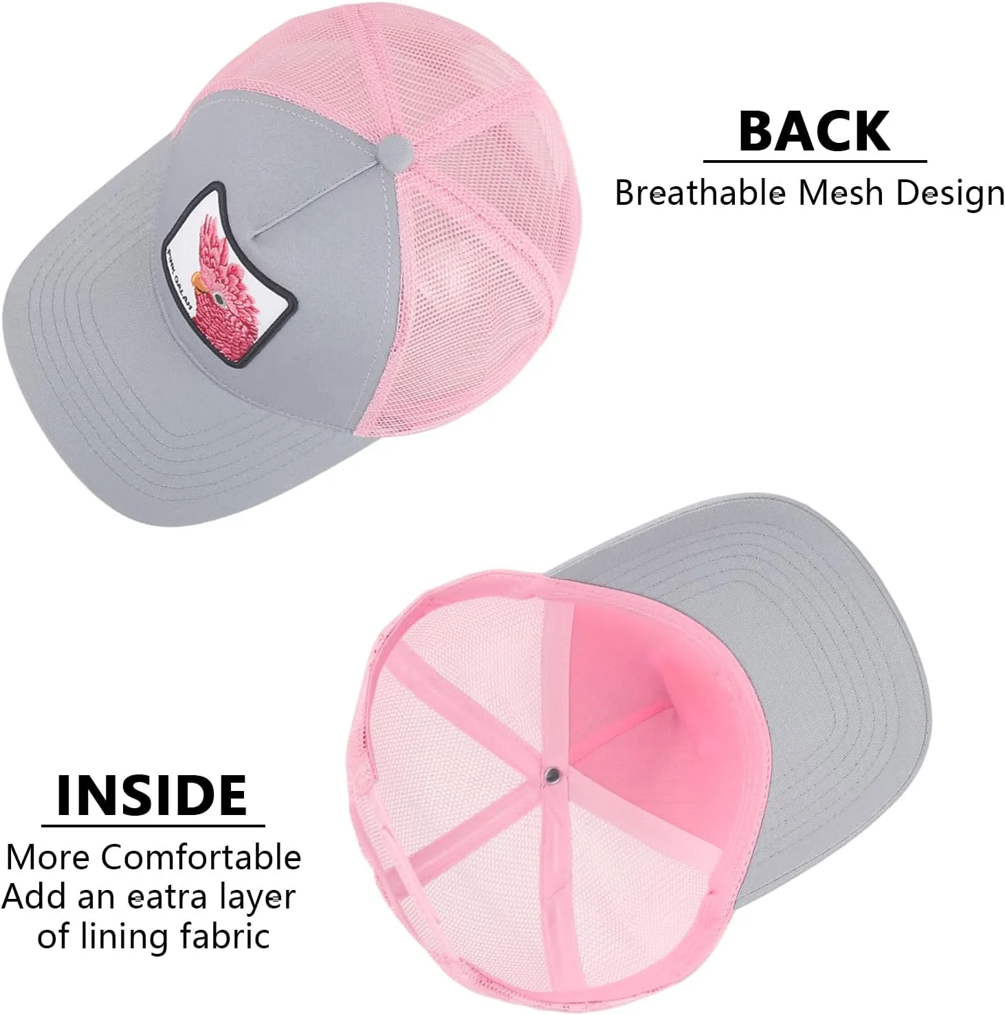 Mens Trucker Hats Mesh Snapback Animal Baseball Hats Unisex Running Sport Cap for Women Men