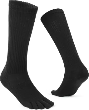 Merino Wool Toe Socks for Men and Women Hiking Cushion Boot Socks with Toes (1-2 Pairs)
