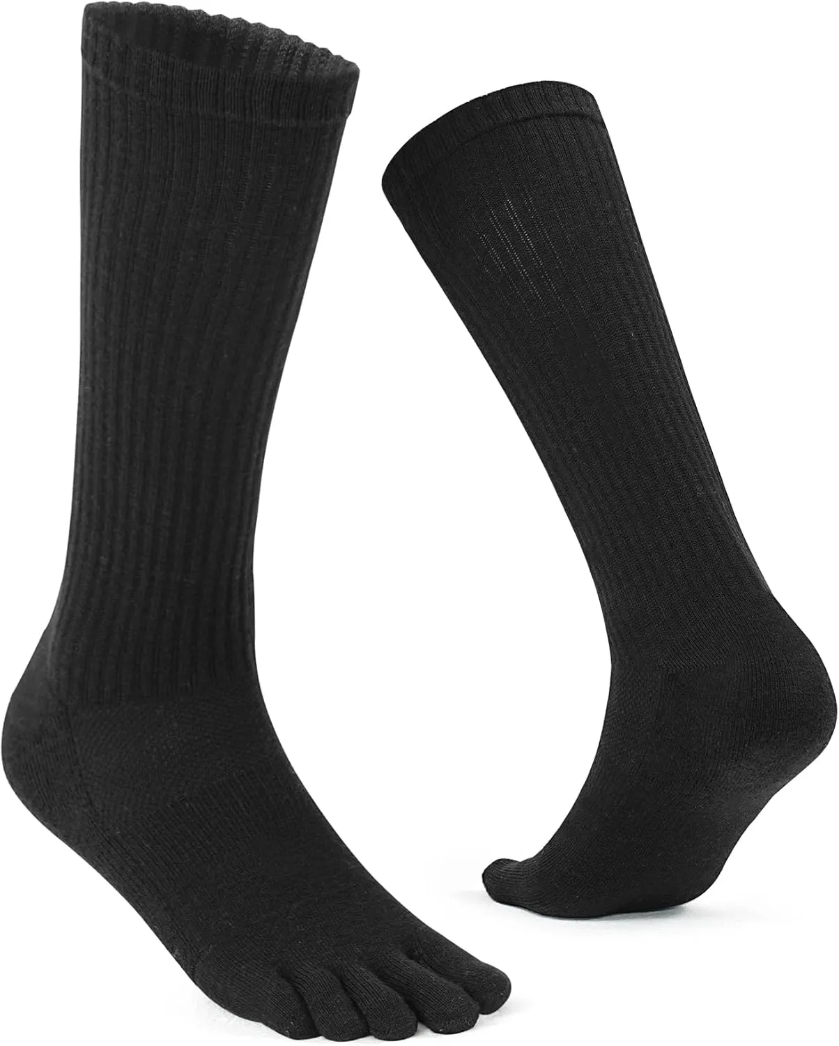 Merino Wool Toe Socks for Men and Women Hiking Cushion Boot Socks with Toes (1-2 Pairs)