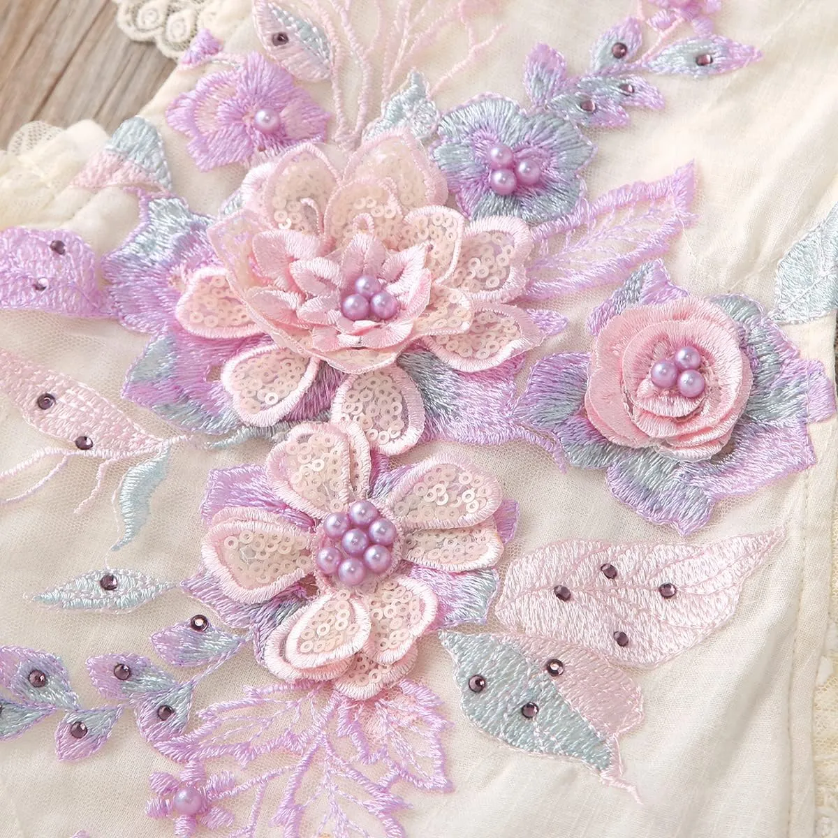 ODASDO Baby Girl Lace Romper Delicate Embroidery Backless Bodysuit with Flower Headband 2pcs Cake Smash Outfit