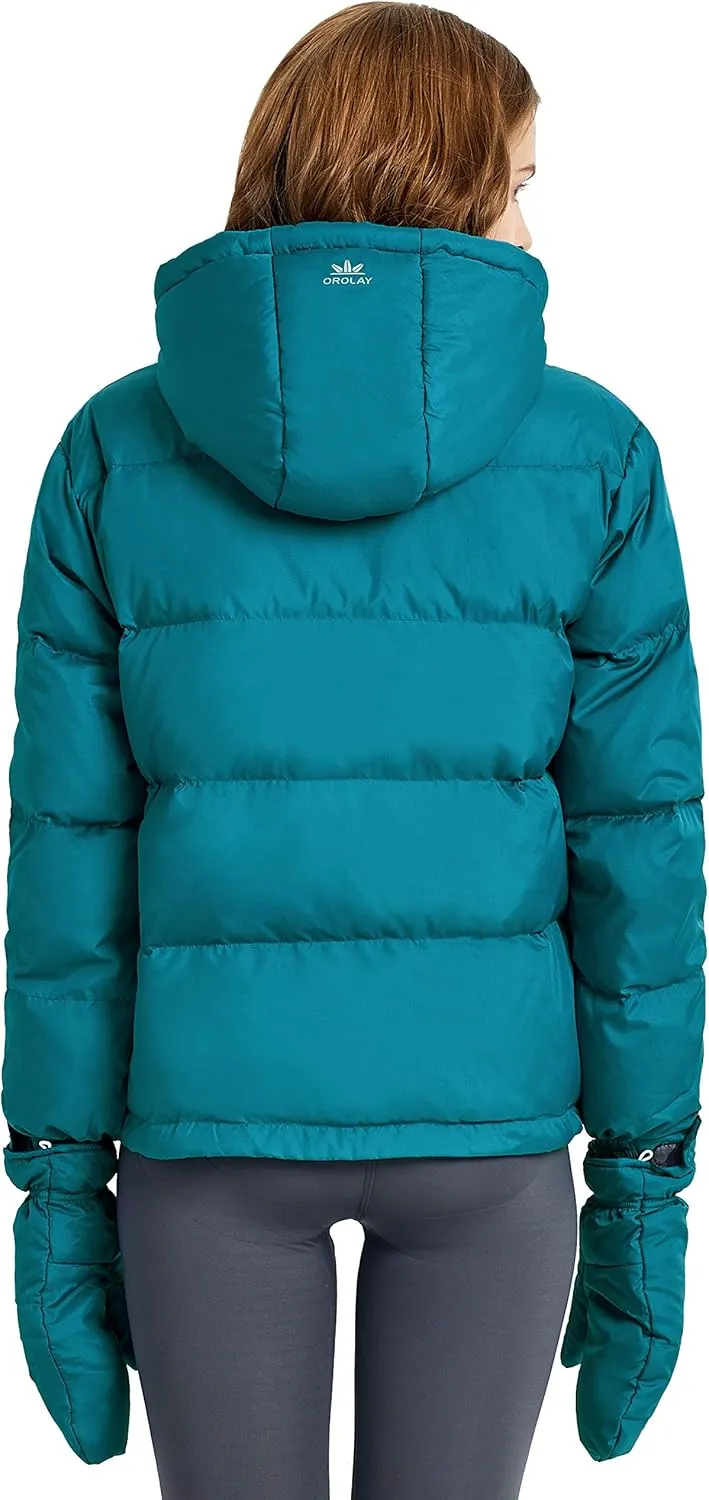 Orolay Women's Winter Puffer Down Coat Mid-Length Diamond Quilted Jacket with Hood