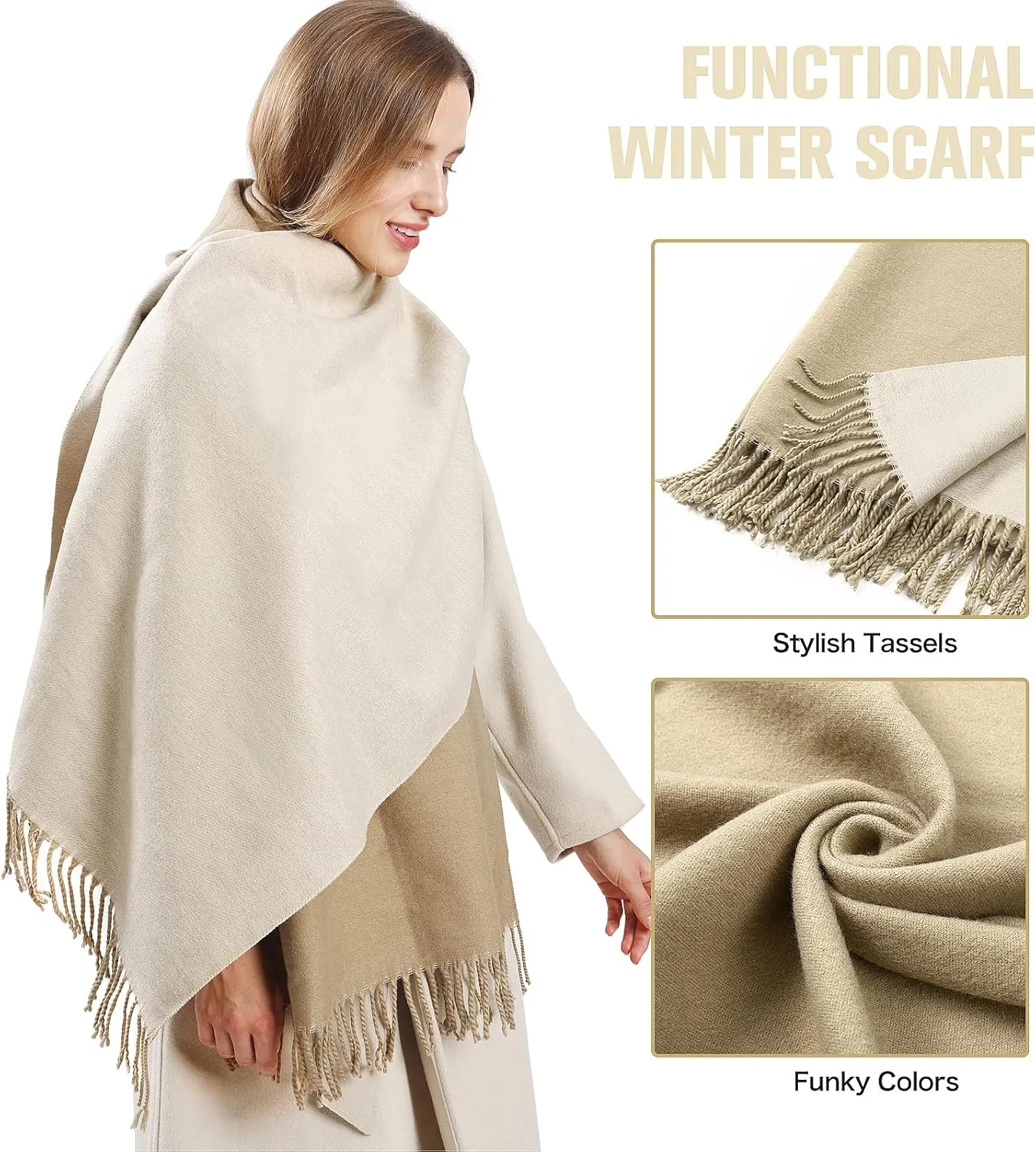 Pashmina Shawl Wraps Cashmere Feel Scarves Fashion Thick Soft Scarf for Women Evening Wedding Bridesmaid Gifts