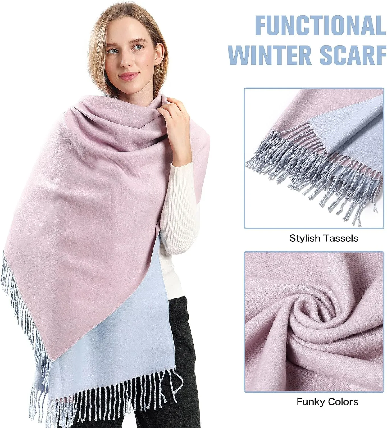 Pashmina Shawl Wraps Cashmere Feel Scarves Fashion Thick Soft Scarf for Women Evening Wedding Bridesmaid Gifts