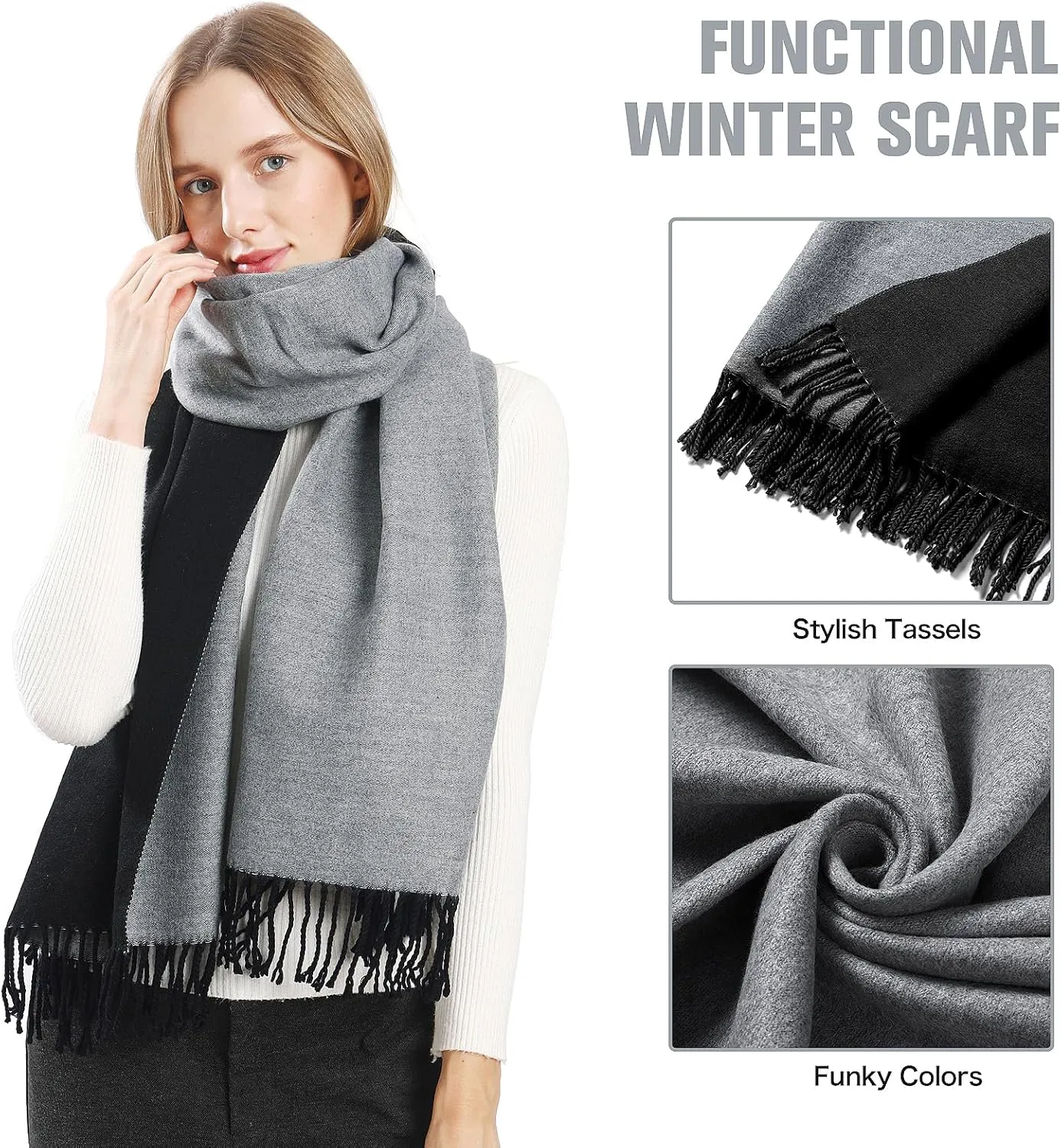Pashmina Shawl Wraps Cashmere Feel Scarves Fashion Thick Soft Scarf for Women Evening Wedding Bridesmaid Gifts