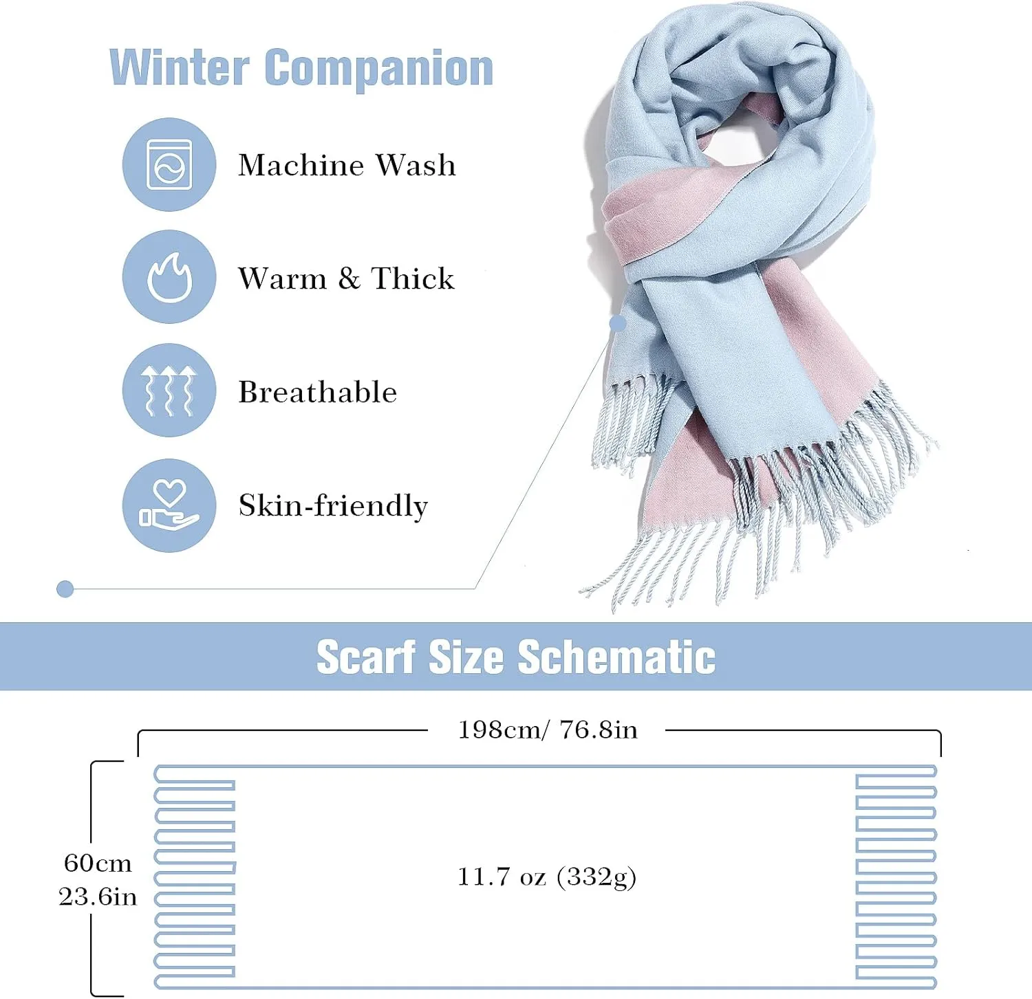 Pashmina Shawl Wraps Cashmere Feel Scarves Fashion Thick Soft Scarf for Women Evening Wedding Bridesmaid Gifts
