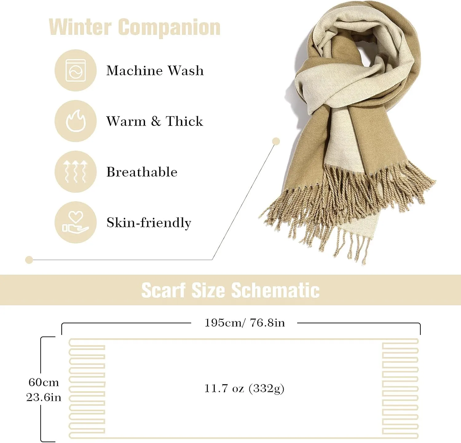 Pashmina Shawl Wraps Cashmere Feel Scarves Fashion Thick Soft Scarf for Women Evening Wedding Bridesmaid Gifts