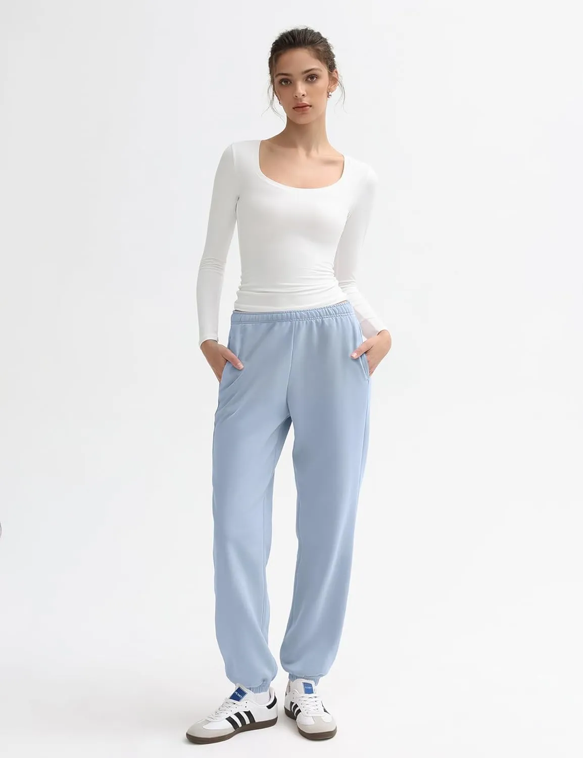 PUMIEY Women's Sweatpants High Waisted Baggy Sweat Pants Workout Casual Joggers Pants Airy Collection