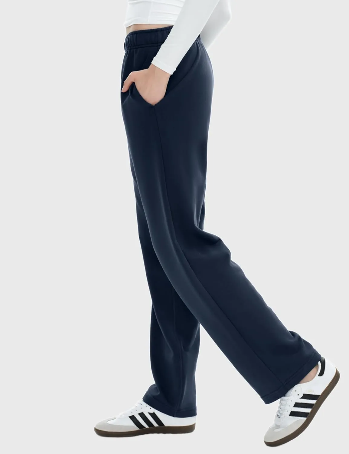 PUMIEY Women's Wide Leg Sweatpants Straight Baggy Sweat Pants High Waisted Lounge Pants Airy Collection