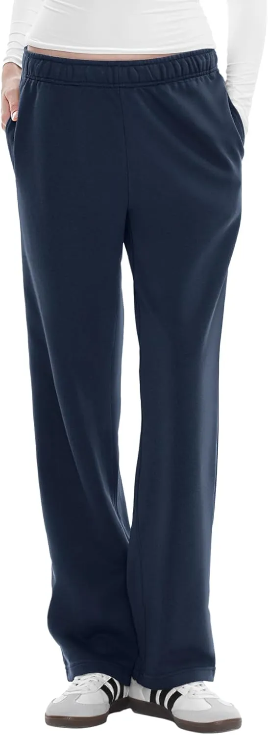 PUMIEY Women's Wide Leg Sweatpants Straight Baggy Sweat Pants High Waisted Lounge Pants Airy Collection