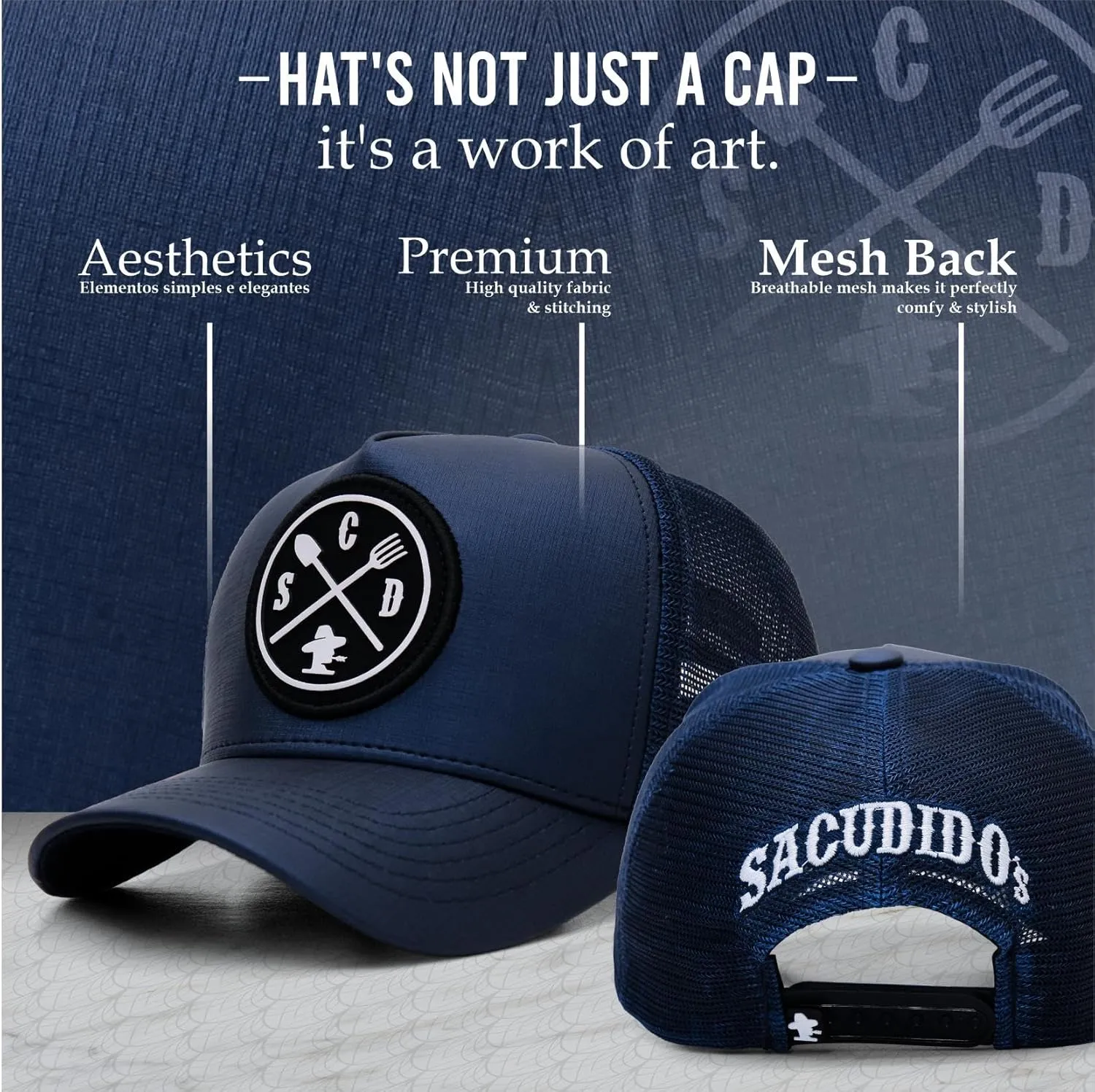 Sacudido's Mesh Back Cap - Changes Color in The Heat - for Men and Women Baseball Hat 5-Panel for Hunting & Hiking
