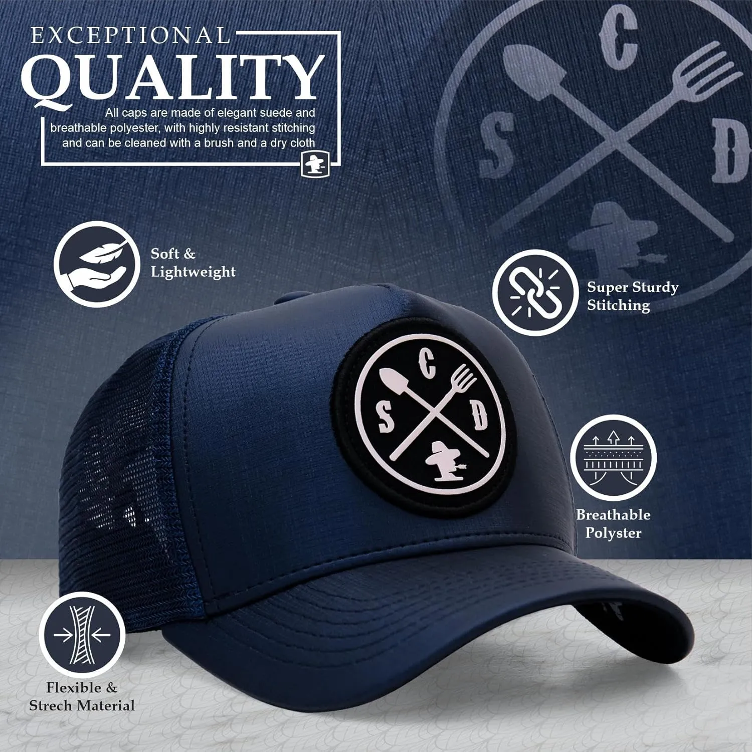 Sacudido's Mesh Back Cap - Changes Color in The Heat - for Men and Women Baseball Hat 5-Panel for Hunting & Hiking