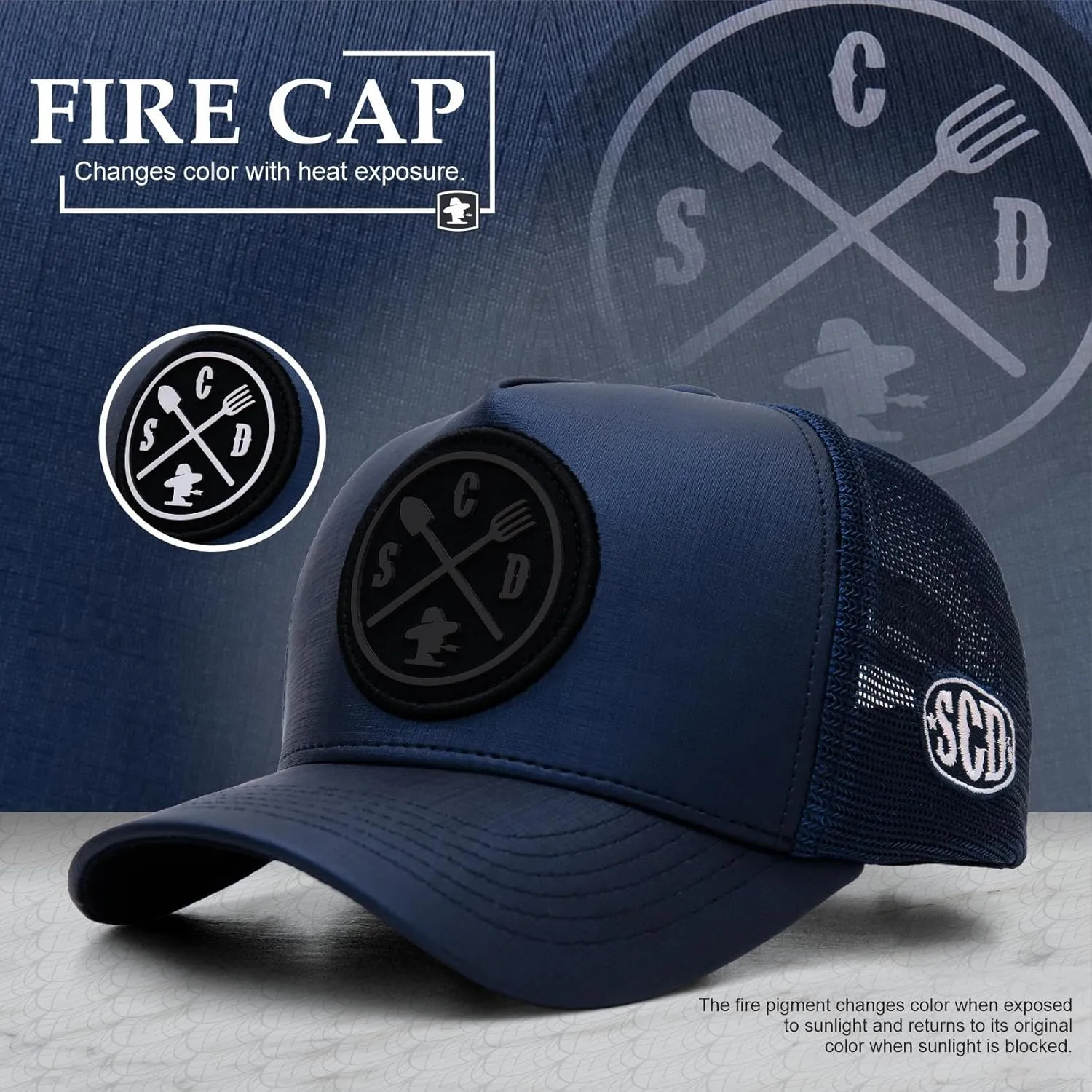 Sacudido's Mesh Back Cap - Changes Color in The Heat - for Men and Women Baseball Hat 5-Panel for Hunting & Hiking
