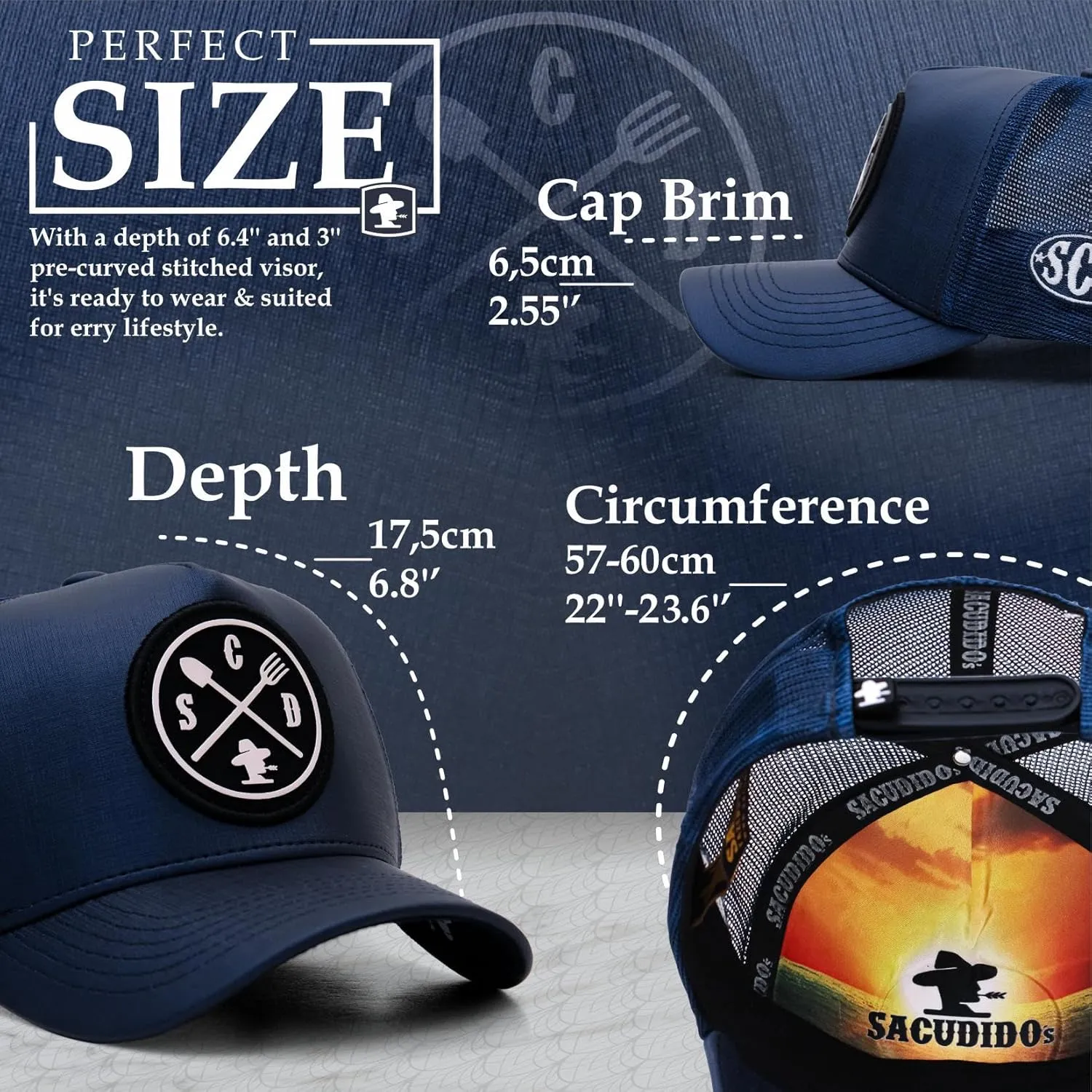 Sacudido's Mesh Back Cap - Changes Color in The Heat - for Men and Women Baseball Hat 5-Panel for Hunting & Hiking