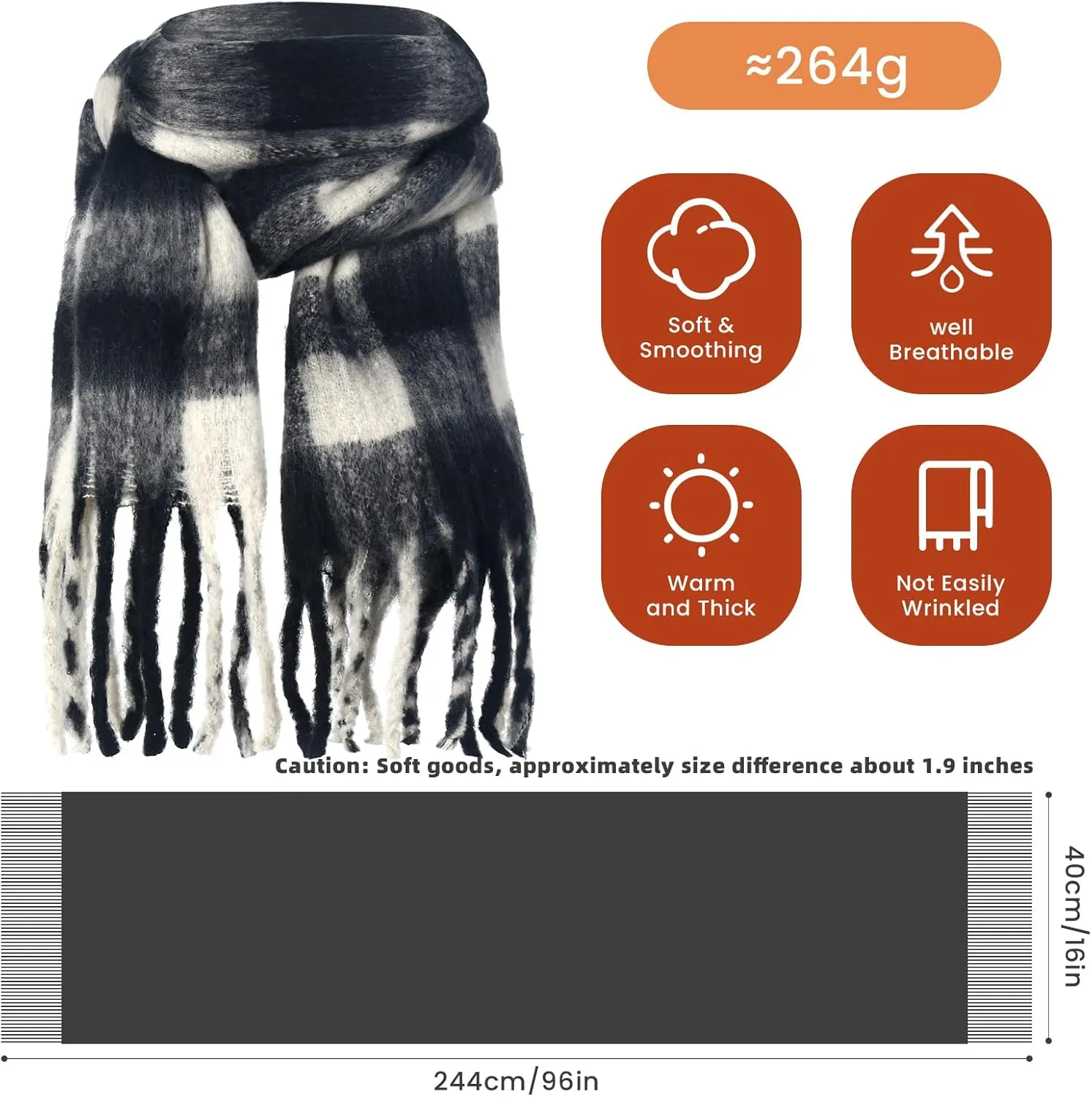 Scarf for Women Cashmere Scarves Pashmina Shawls Wraps Super Soft Classic Winter Scarfs for Evening Dresses Gifts