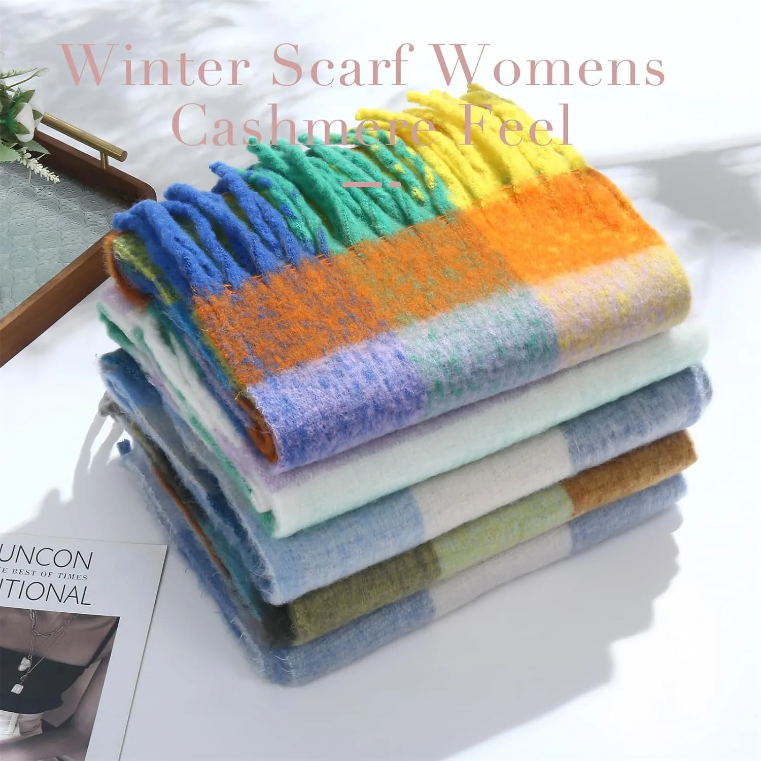 Scarf for Women Cashmere Scarves Pashmina Shawls Wraps Super Soft Classic Winter Scarfs for Evening Dresses Gifts