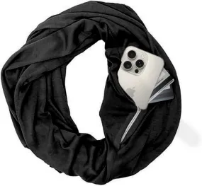 Solid Color Hidden Zipper Pocket Scarf - Fashion Scarf for Women - All Seasons