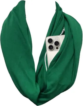Solid Color Hidden Zipper Pocket Scarf - Fashion Scarf for Women - All Seasons