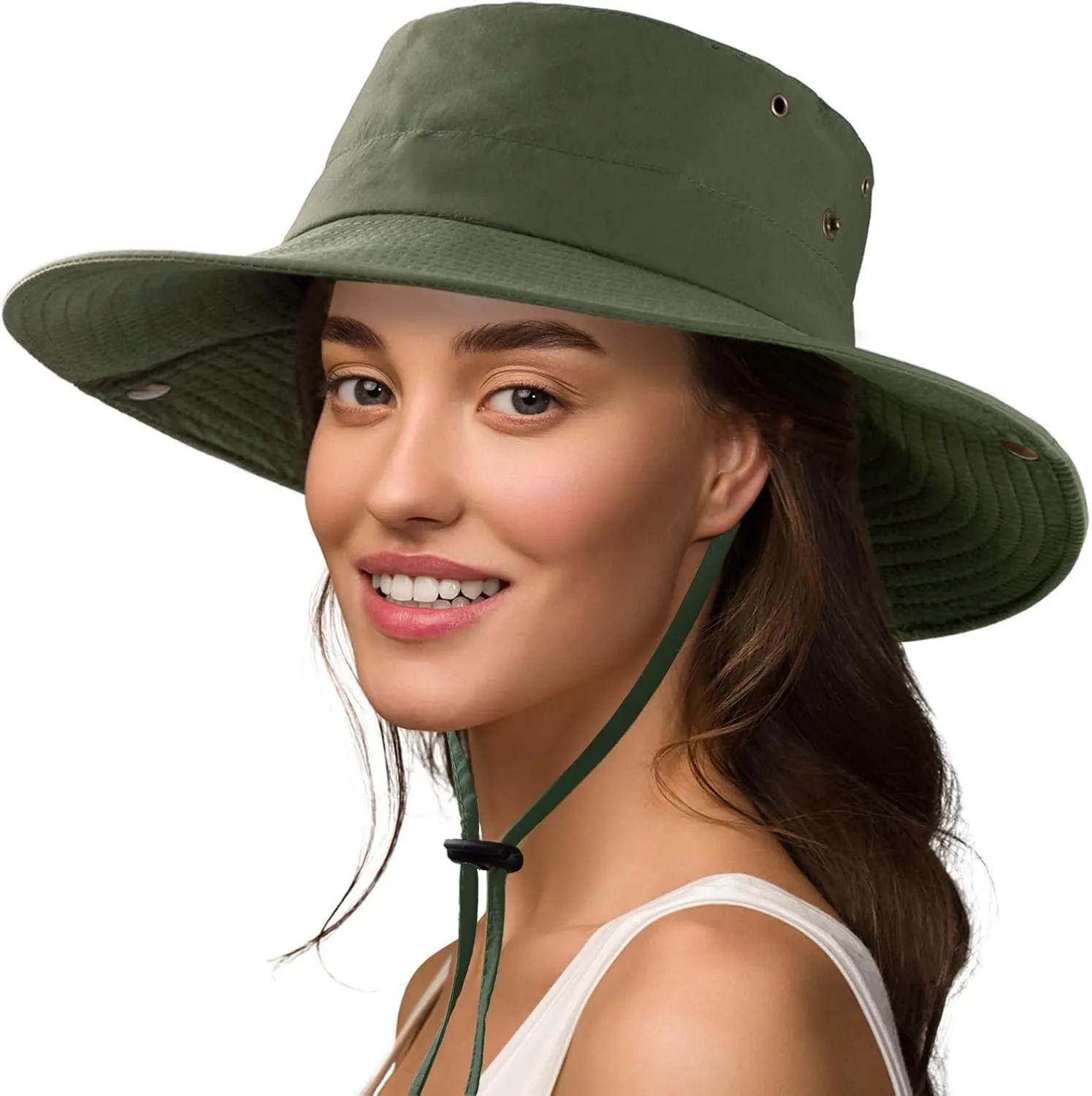 Sun Hat for Women Men UPF 50  Cowboy Hat Waterproof Wide Brim Fishing Hats with Adjustable Summer UV Protection