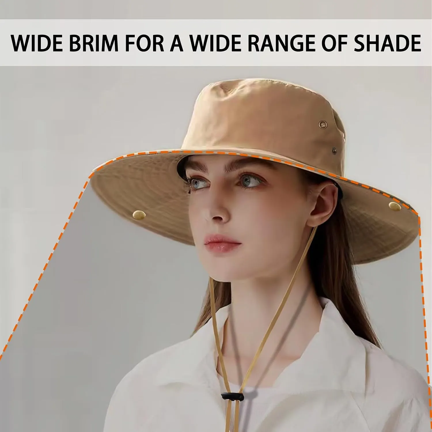 Sun Hat for Women Men UPF 50  Cowboy Hat Waterproof Wide Brim Fishing Hats with Adjustable Summer UV Protection