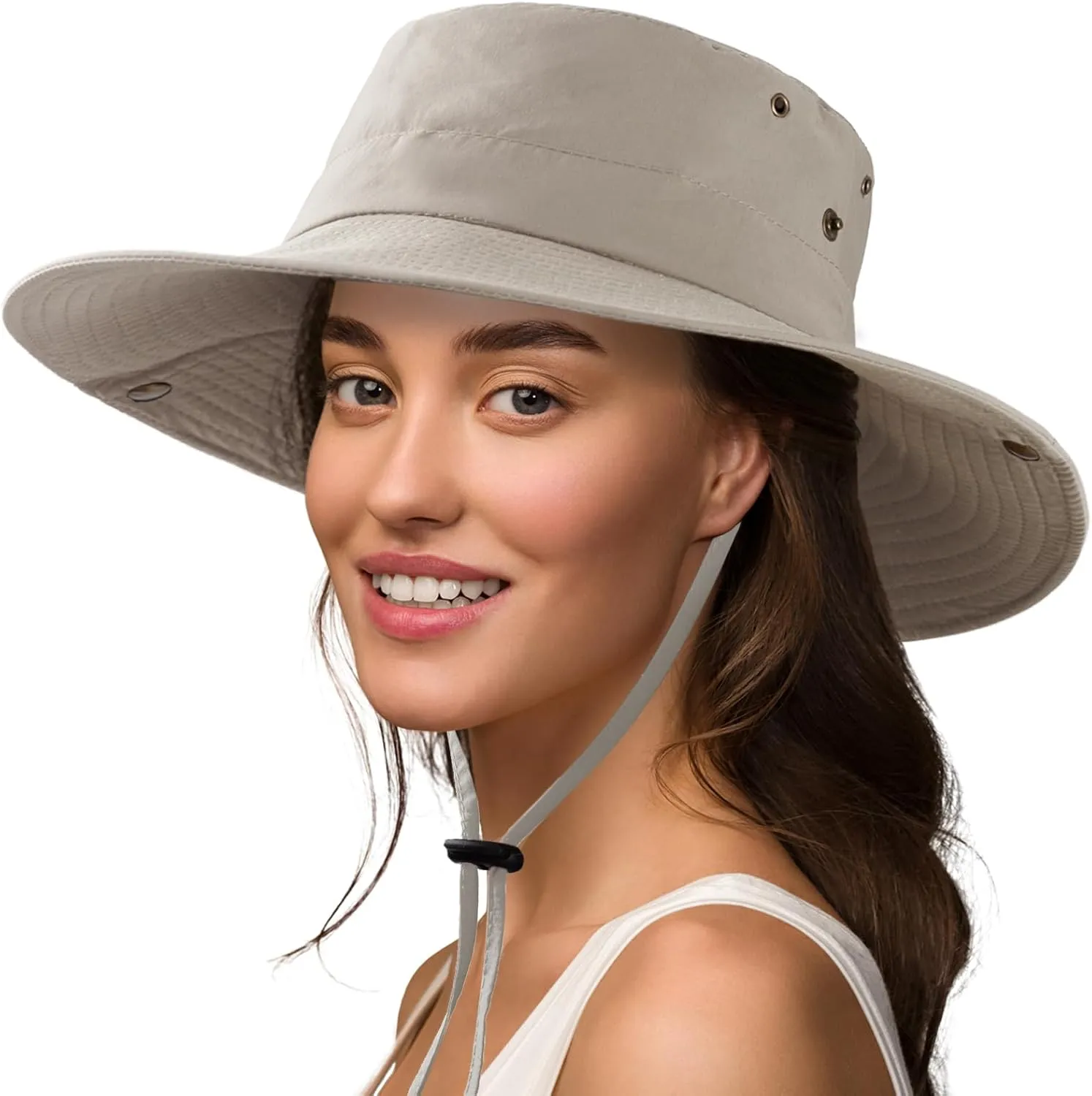 Sun Hat for Women Men UPF 50  Cowboy Hat Waterproof Wide Brim Fishing Hats with Adjustable Summer UV Protection