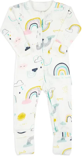 Two-Way Zip Baby Sleep and Play, Footless with Fold Over Foot Covers, 100% Cotton, Unisex Onesie Romper for Boys and Girls