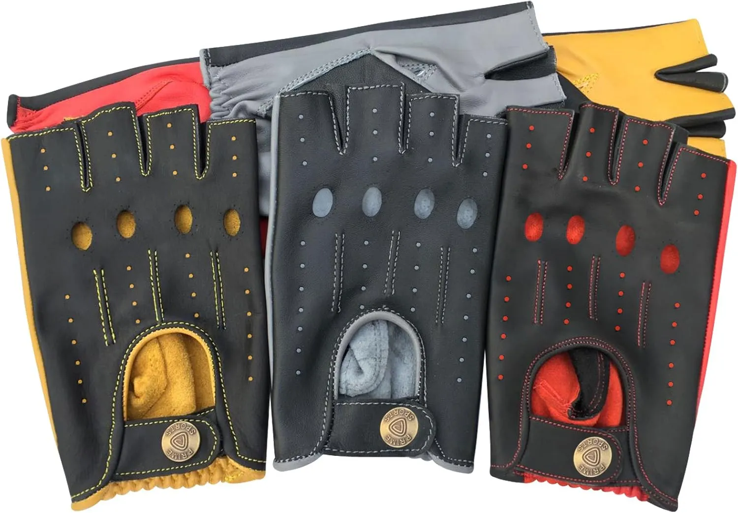 Ultimate Half Finger Gloves Driving, Cycling, Gym, Body Building, Sports, Finger Less Colours : Black-Grey, Black-Red and Black-Yellow Gloves 316