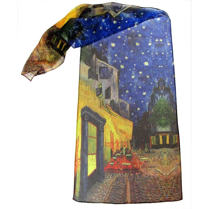 Van Gogh Café Chiffon Art Scarf