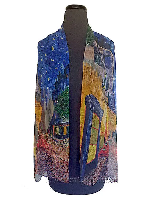 Van Gogh Café Chiffon Art Scarf