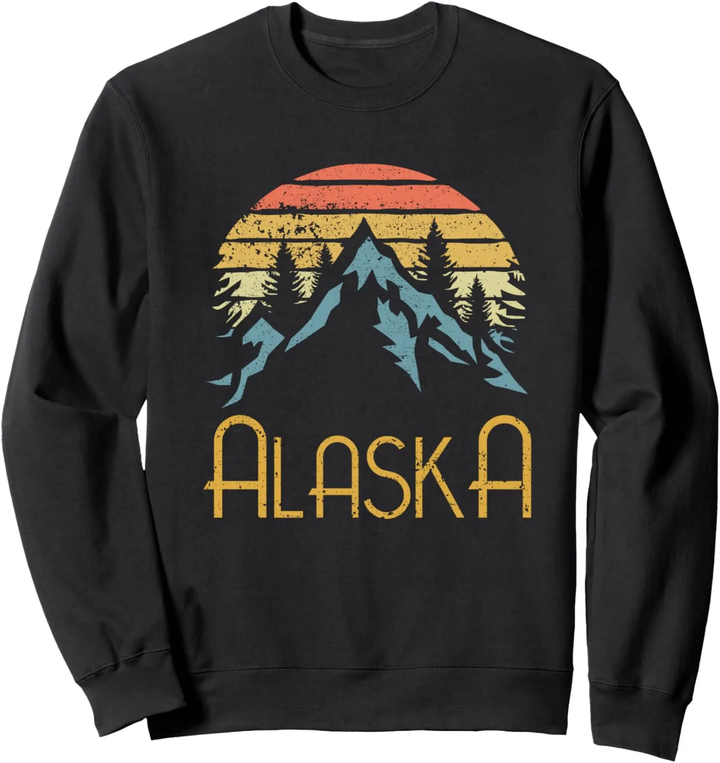 Vintage AK, Alaska Mountains Outdoor Adventure Sweat Shirt