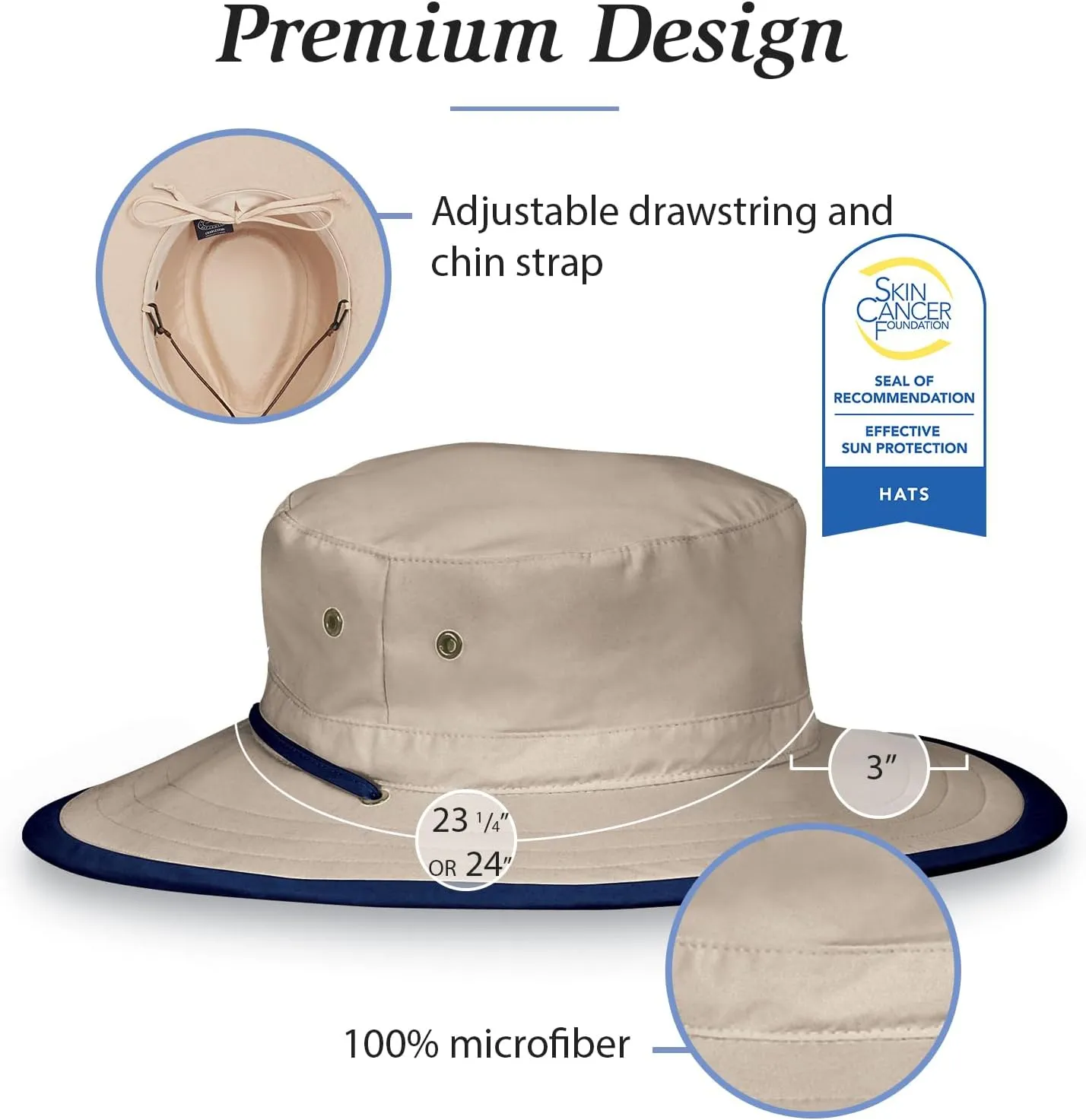 Wallaroo Hat Company Explorer Sun Hat – UV 50  Sun Protection, Wide Brim, Packable, Adjustable, Travel Outdoor Adventure Hat