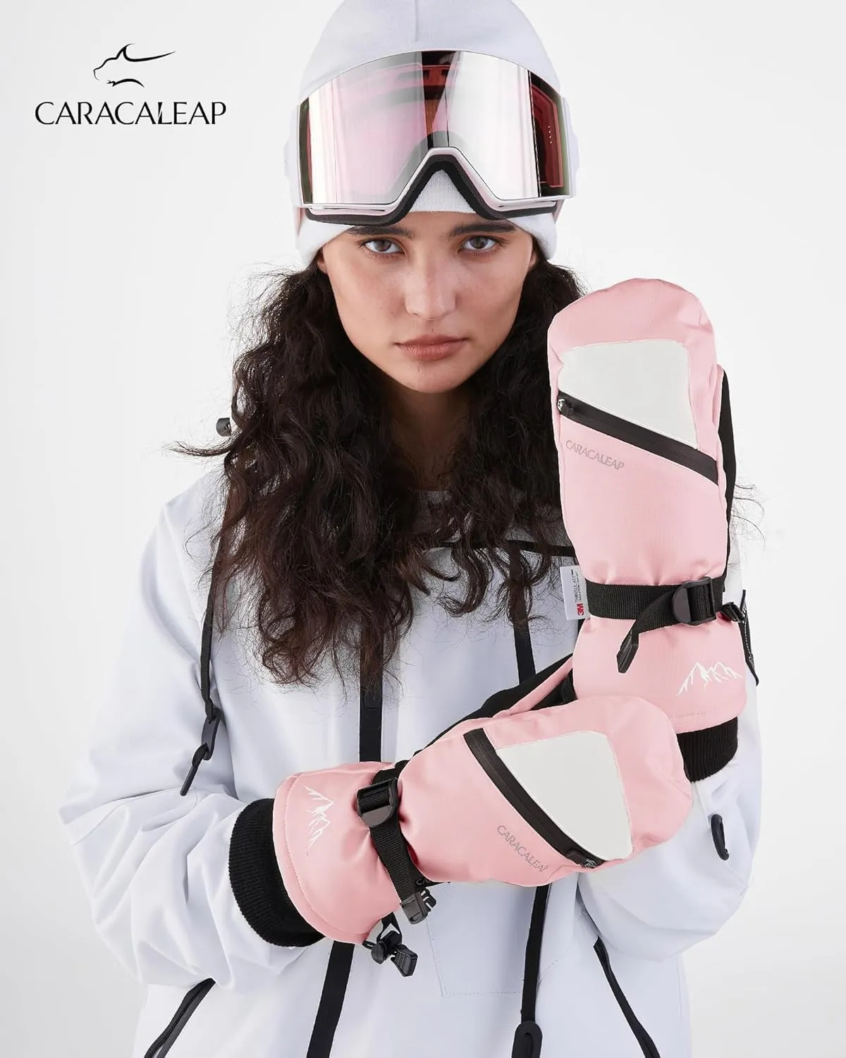Winter Ski Mittens for Men Women Cold Weather- Warm Snowboard Mittens Gloves Waterproof Snow Sports Mitts Gloves