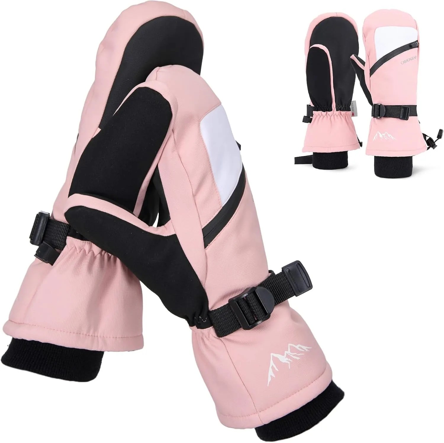 Winter Ski Mittens for Men Women Cold Weather- Warm Snowboard Mittens Gloves Waterproof Snow Sports Mitts Gloves