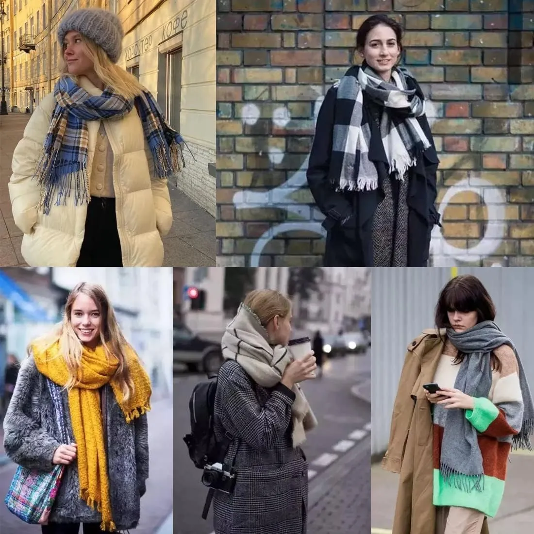 Women's Ethnic Style Long Scarf Shawl,Cashmere Feel Light Soft Thick Warm Scarves,Birthday Christmas New Year Gift.