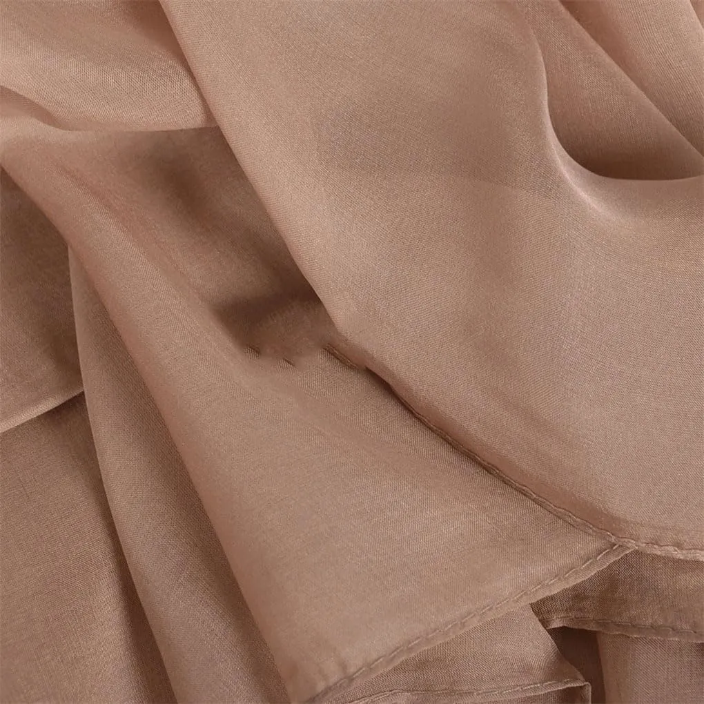 Womens Solid Casual Shawl Scarf Ladies Long Silk Scarves Wraps Scarf Cape