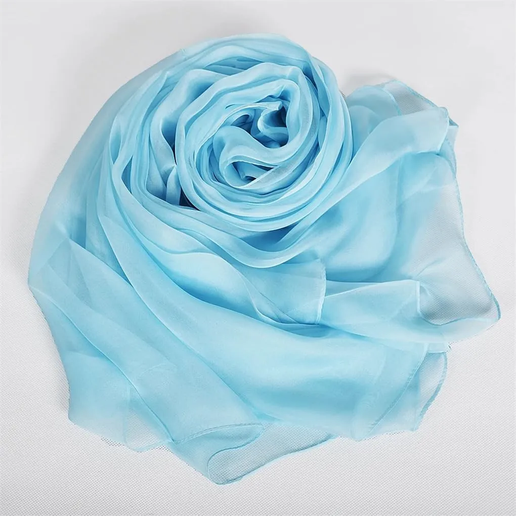 Womens Solid Casual Shawl Scarf Ladies Long Silk Scarves Wraps Scarf Cape