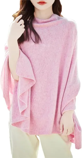 Women's Wool Knitted Casual Shawl Sweater Folded Wear Loose Pullover Scarf For All-Season