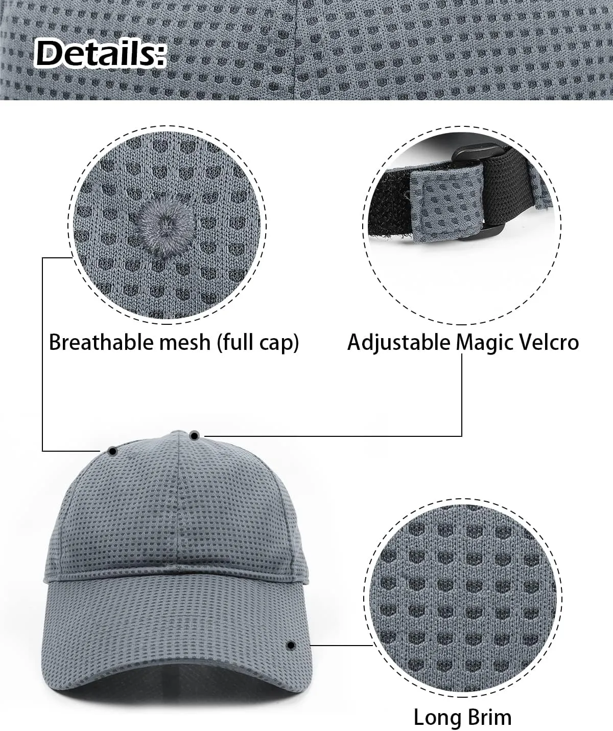 Zylioo Oversize XXL Baseball Cap,Long Brim Mesh Cap for Big Heads 22"-25",Large Summer Sun Hat